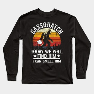 Funny Bigfoot Gassquatch Fart Sasquatch Vintage Long Sleeve T-Shirt